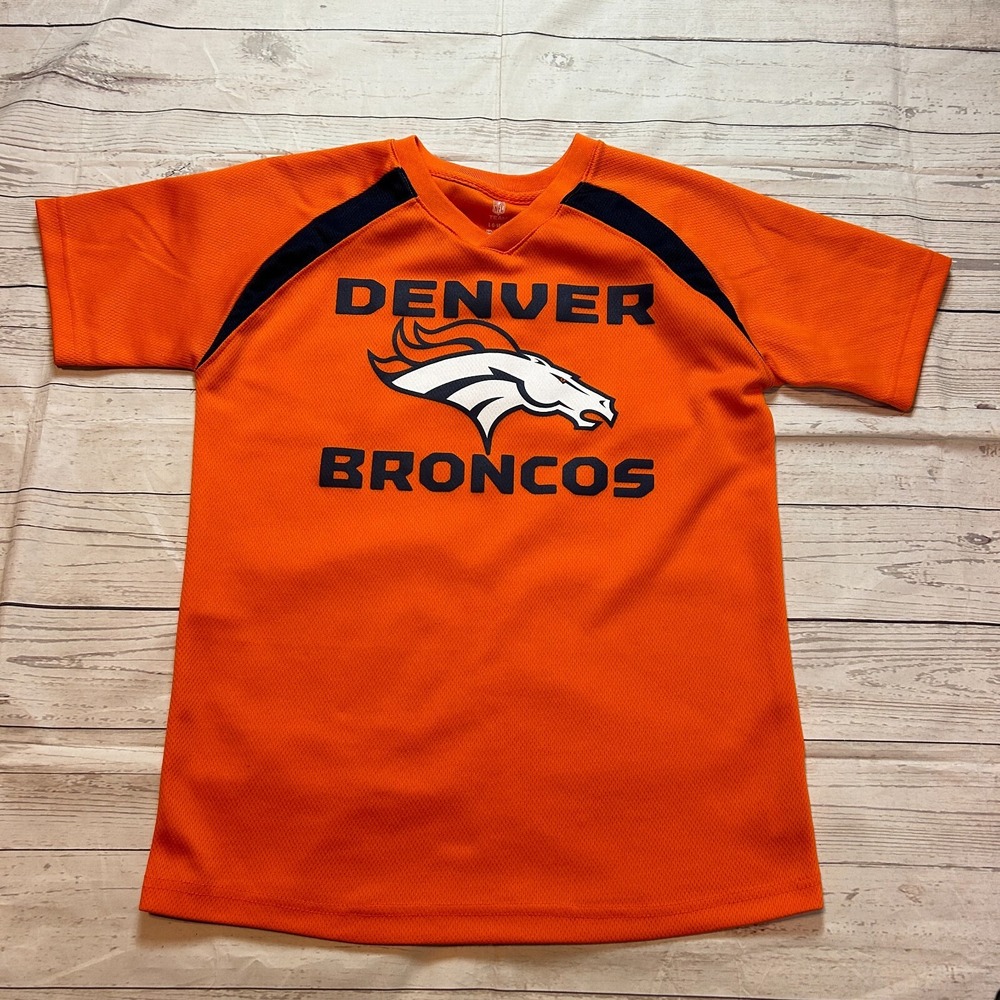 NFL Team Apparel Denver Broncos Orange Blank Jersey Kid's‎ Large 14/16